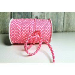 Spaghetti Band Kordel 7mm Polka Dots Pünkchten rosa